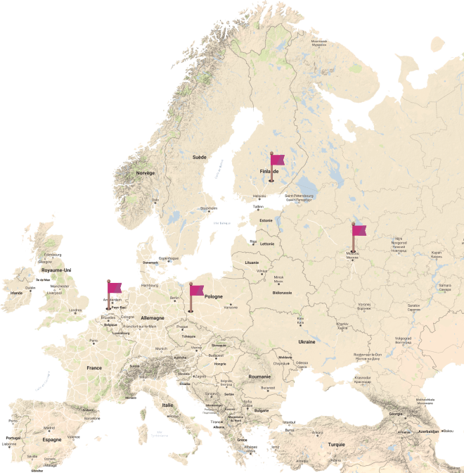 Carte Europe d'origine chat Siberien HomSweetCat